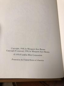 1931年普利策奖

Years Of Grace by Margaret A Barnes Franklin Library 1976 Limited Edition
《优雅年代》富兰克林出版社真皮精品，限量收藏版。