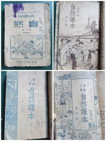 1950年髙级小学通用课本《自然》第1-4册合售