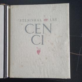 【古董书】稀少  Stendhal  《Les Cenci 》  1946年  编号3  手工纸  附铜版画 开本约 29.5×24cm  原版