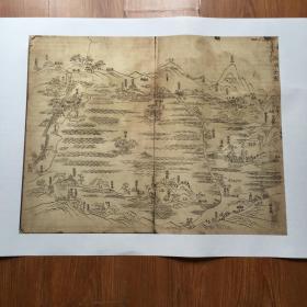 古地图1759 杭州西湖全图。纸本大小50.8*65.39厘米。宣纸原色仿真。微喷