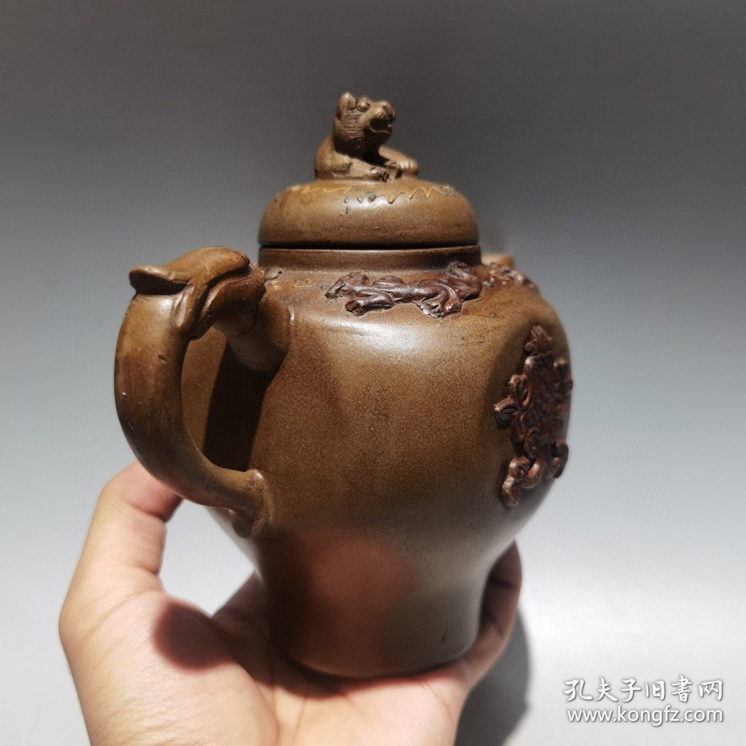老紫砂茶壶紫砂壶兽尊壶 380cc