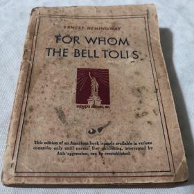 FOR WHOM THE BELL TOLIS  外文原版書  民國時期老書