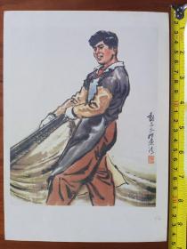 已故现代中国画人物画奠基人之一，浙江美术家协会理事:李震坚1976作品《动态和衣褶》