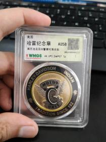 闻德评级AU58 美国宾夕法尼亚州警 哈雷摩托俱乐部 纪念章