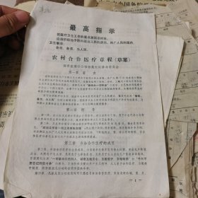 农村合作医疗章程（草案）（1970年高青县）