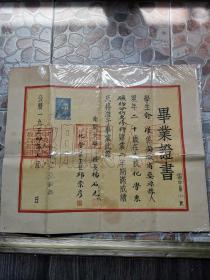 1954年  南开大学 大幅  毕业证书  一张！