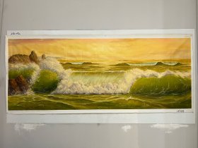 朝鲜油画 金正民 作品“海浪”