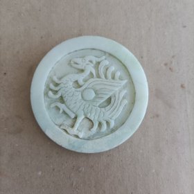 手工雕刻麒麟翡翠牌