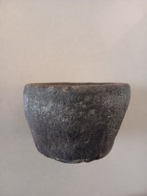 老青石石臼 没有石锤 养花摆件 外直径14内口径10,高9