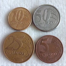 巴西 5.10.25.50分 套币 外国硬币收藏品钱币纪念币N247