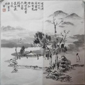 苏州 张晋 仿古山水一件