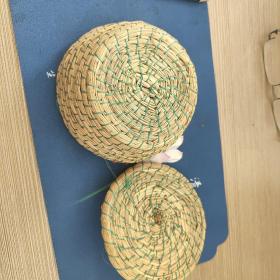 草编小筐，球形，圆形天然手工编织，