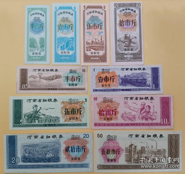 1983年 河南加字安阳粗细粮全套
