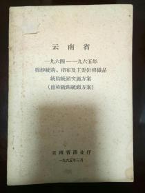 云南省1964--1965年棉纱统购、棉布及主要针棉织品统购统销实施方案（简称统购统销方案）