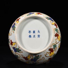 清雍正粉彩描金多子葡萄纹赏瓶 32*19厘米