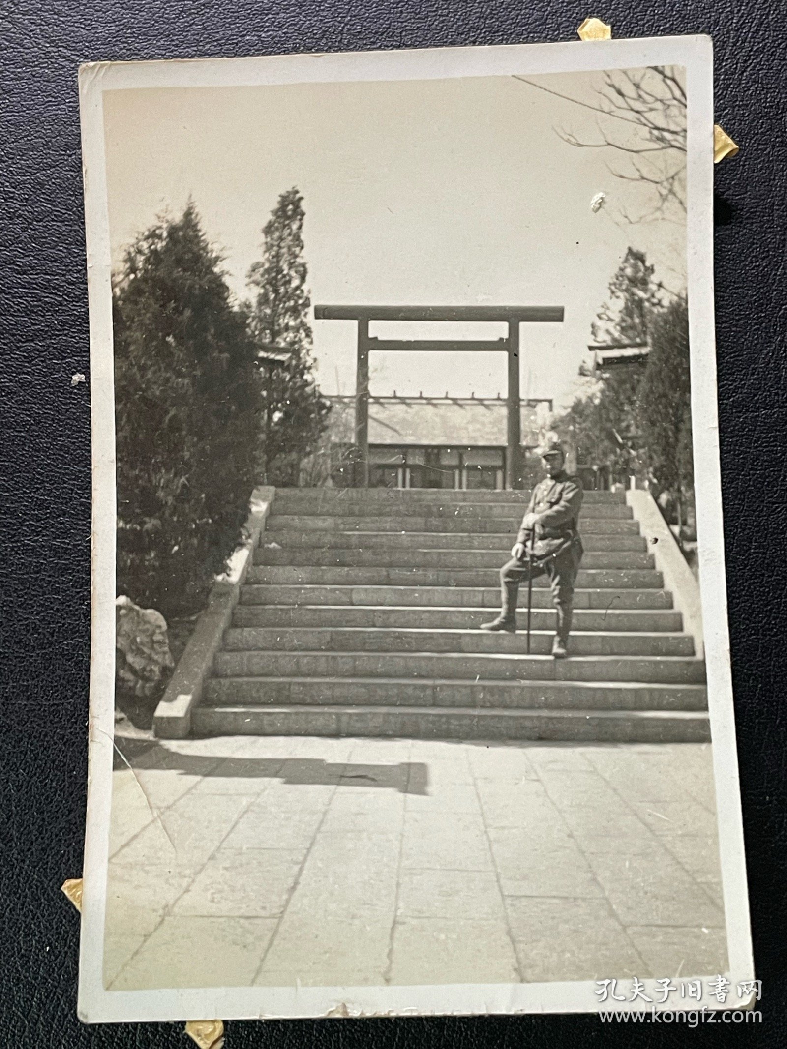 民国天津神社前日本军人照片