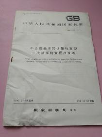 中华人民共和国国家标准 不合格频率的计量标准型一次抽样检查程序及表