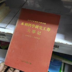 山东省水利科学研究工作大事记1952-1986