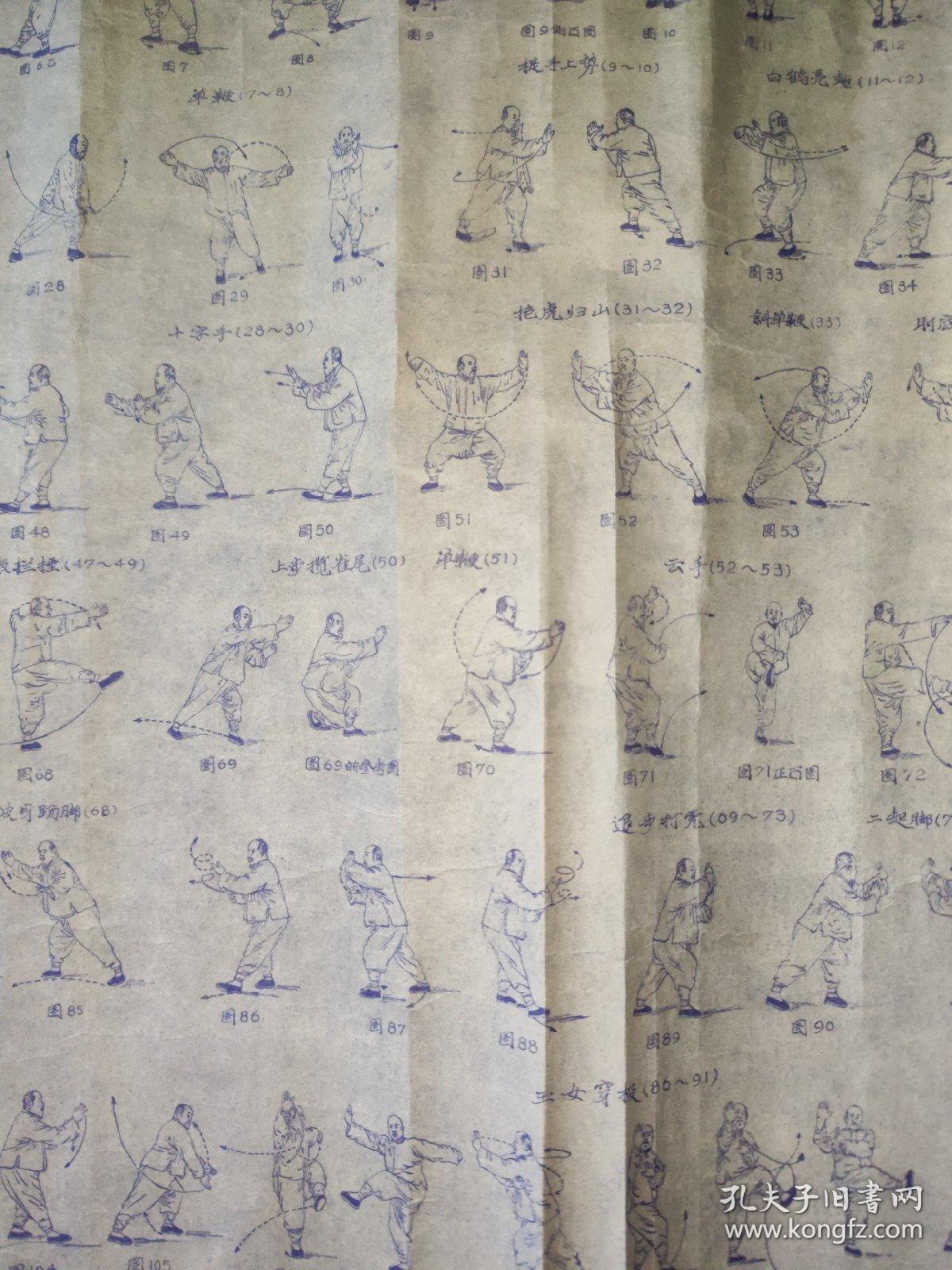 1974年《吴氏太极拳动作图解》，尺寸95×60cm