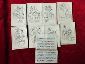 连环画原稿<李调元对联除鬼>有脚本，景志龙（中国美协会员、四川美协理事）绘图，8图全