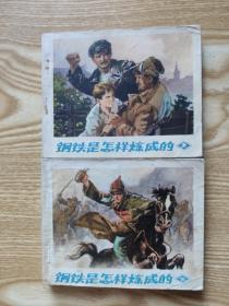 钢铁是怎样练成的 上下册 人美1972年7月2版1印  毅进代表作品