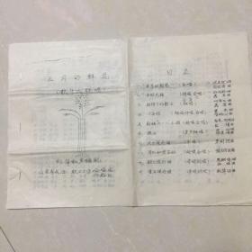 山西省长治职工大学合唱团歌谱《五月的鲜花》油印册