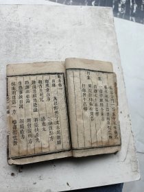 木刻，感应眼科，一草亭眼科全书共四卷二册完整一套全，希尧年公原本，万邑豁然子文永周新梓