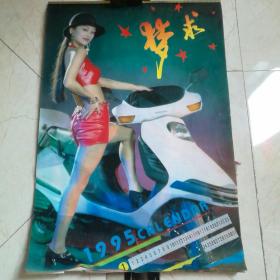 1995年梦求美女挂历塑料（12张全）【 正品实拍 少数衬纸破损 尾页品相较差 整体品好 】