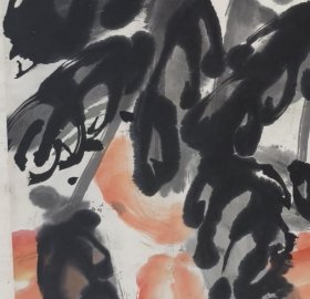 刘春华款国画纯手绘原装老裱