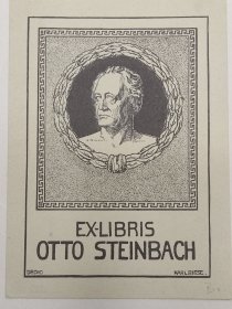 Karl Biese～世界名人约翰·沃尔夫冈·冯·歌德（Johann Wolfgang von Goethe，1749年8月28日—1832年3月22日），出生于美因河畔法兰克福，德国著名思想家、作家、科学家，他是魏玛的古典主义最著名的代表。 版画藏书票原作