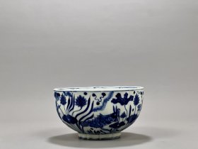 明宣德青花鱼藻纹碗 古玩古董古瓷器老货收藏3