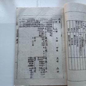 老家谱—盐城陶氏族谱 得江公一三支世糸（一）八十年代油印本 一世八一公