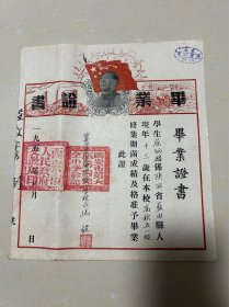 1951年西安市第六区第四完全小学屈炳麟毕业证书