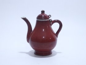明宣德红釉茶壶