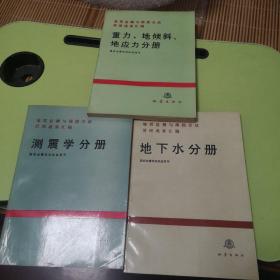 地震检测与预报方法清理成果汇编丛书:地下水分册    重力、地倾斜、地应力分册   测震学分册   共3册合售