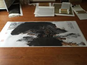 张大千 水竹居图。纸本大小89.19*179.56厘米。宣纸原色微喷印制,