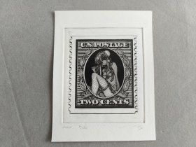 19日本动漫萌 美少女铜版画 2020年刷印 尺寸：12.3*15.8cm 品相如图