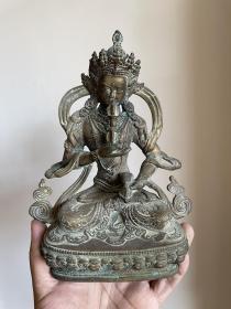清代老铜佛像佛造像纯铜坐佛神像佛祖摆件铜杂件老铜器老物件