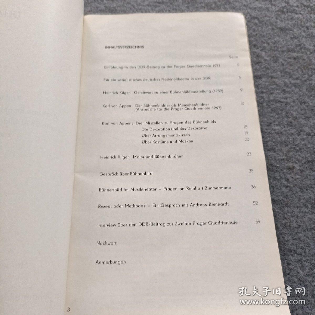 BÜHNENBILDARBEITINDERDEUTSCHENDEMOKRATISCHENREPUBLIK Mit Texten von Karl von Appen, Heinrich KilgerAndreas ReinhardtReinhart Zimmermannsowie57vondemDDR-BeitragzurPragerQuadriennale1971德文版 品好 现货 当天发货