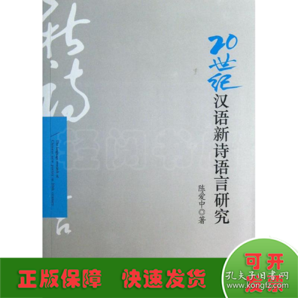 20世纪汉语新诗语言研究