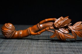 黄杨木精工雕刻节节高，一鸣惊人如意，长20cm宽6cm高4cm重43g