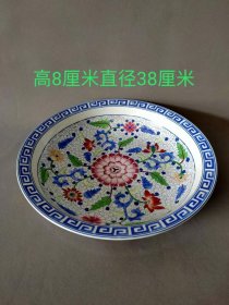 康熙手绘粉彩菊花纹大盘