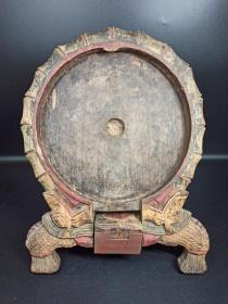 清代大户人家铜镜 木盒
可放直径20㎝镜子，整体做工精致规矩，原色原漆，存世少，无断裂，无残缺，开关自如。