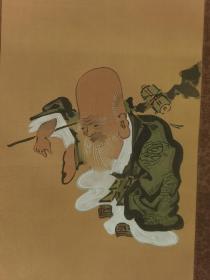 日本回流字画  周信  
老寿星  人物画  国画  名人字画