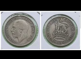 英国1934年1先令银币 美品 乔治五世头像