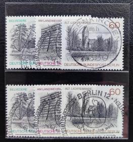 信197德国西柏林1978年邮票，柏林风光。3全上品信销、盖销。2015斯科特目录1.65美元，随机发货。