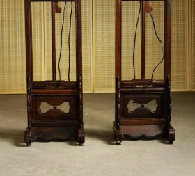 八十年代 苏作 红酸枝 璃龙纹饰宫灯/1对