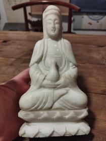 90年代 汉白玉 观音造像 20*10.5*4.5cm