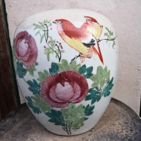 民国花鸟瓷罐