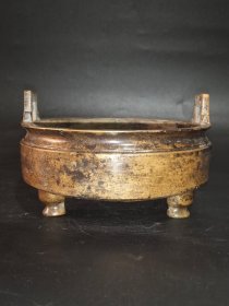 古董 古玩收藏 铜器 铜香炉 传世铜炉 回流铜香炉 纯铜香炉 长15厘米，宽15厘米，高9.5厘米，重量1.8斤